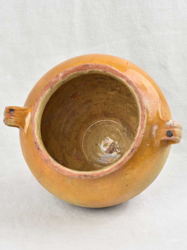 Rustic Antique French Confit Pot w/ tapered base 10¼"