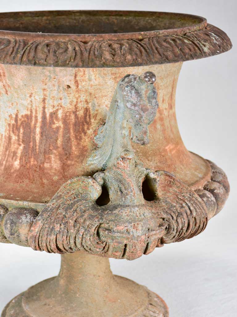 Nineteenth-century French Medici urn with dragon handles 18" diameter