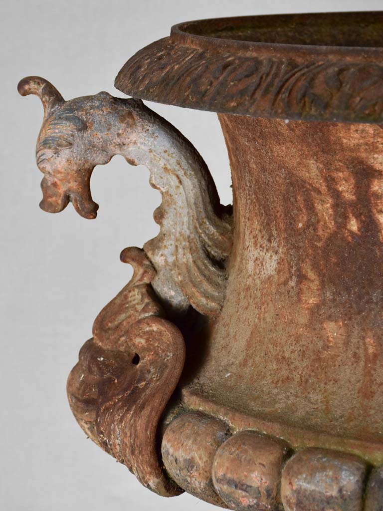 Nineteenth-century French Medici urn with dragon handles 18" diameter