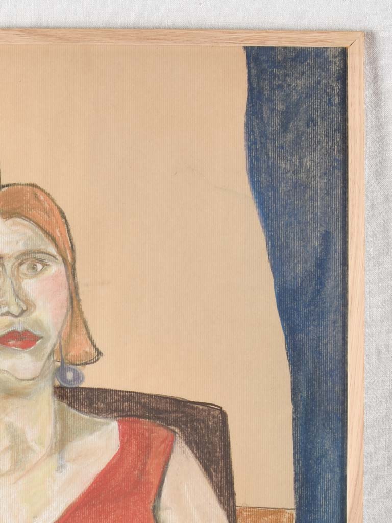 Very large portrait - lady with dog - Caroline Beauzon 40¼" x 26½"