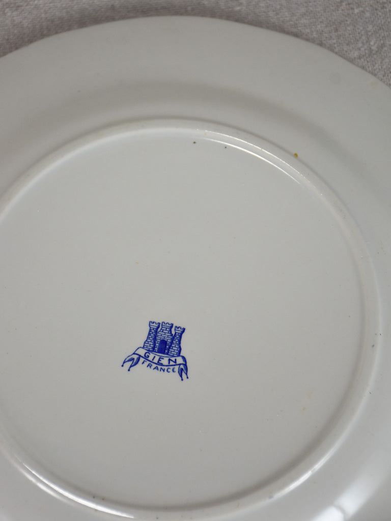 Vintage French Gien dinnerware - blue and white