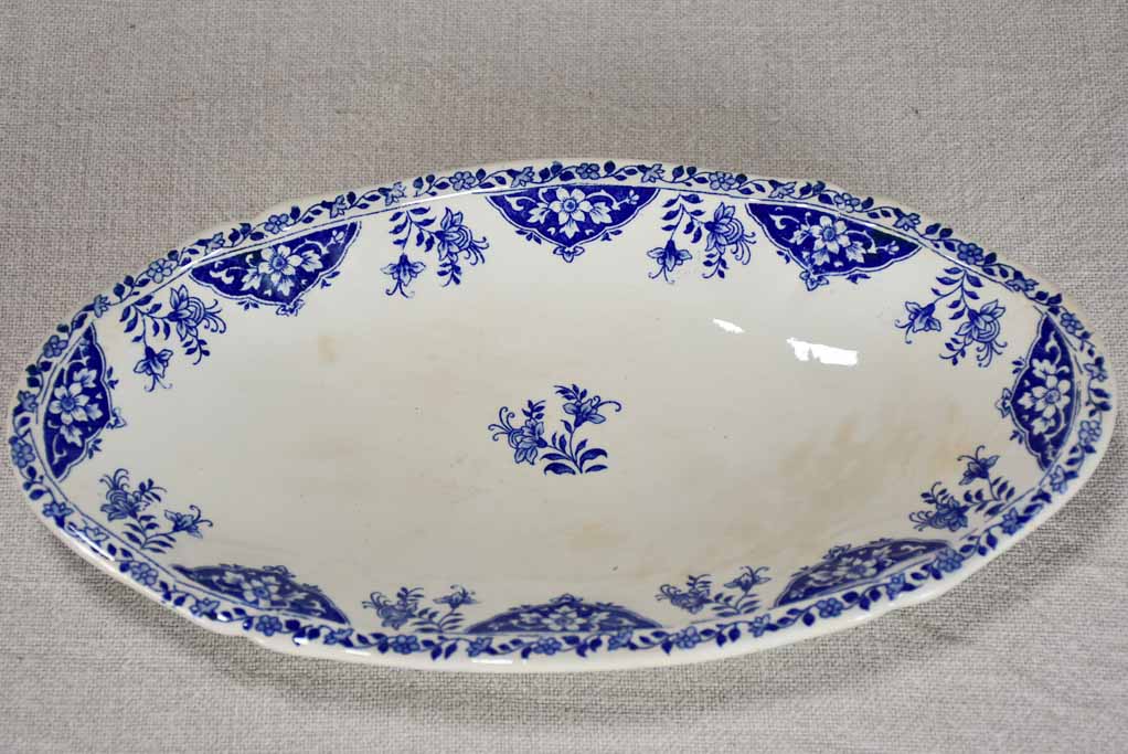 Vintage French Gien dinnerware - blue and white