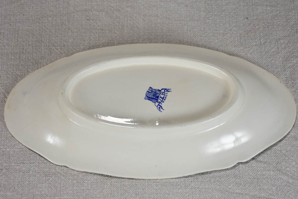 Vintage French Gien dinnerware - blue and white