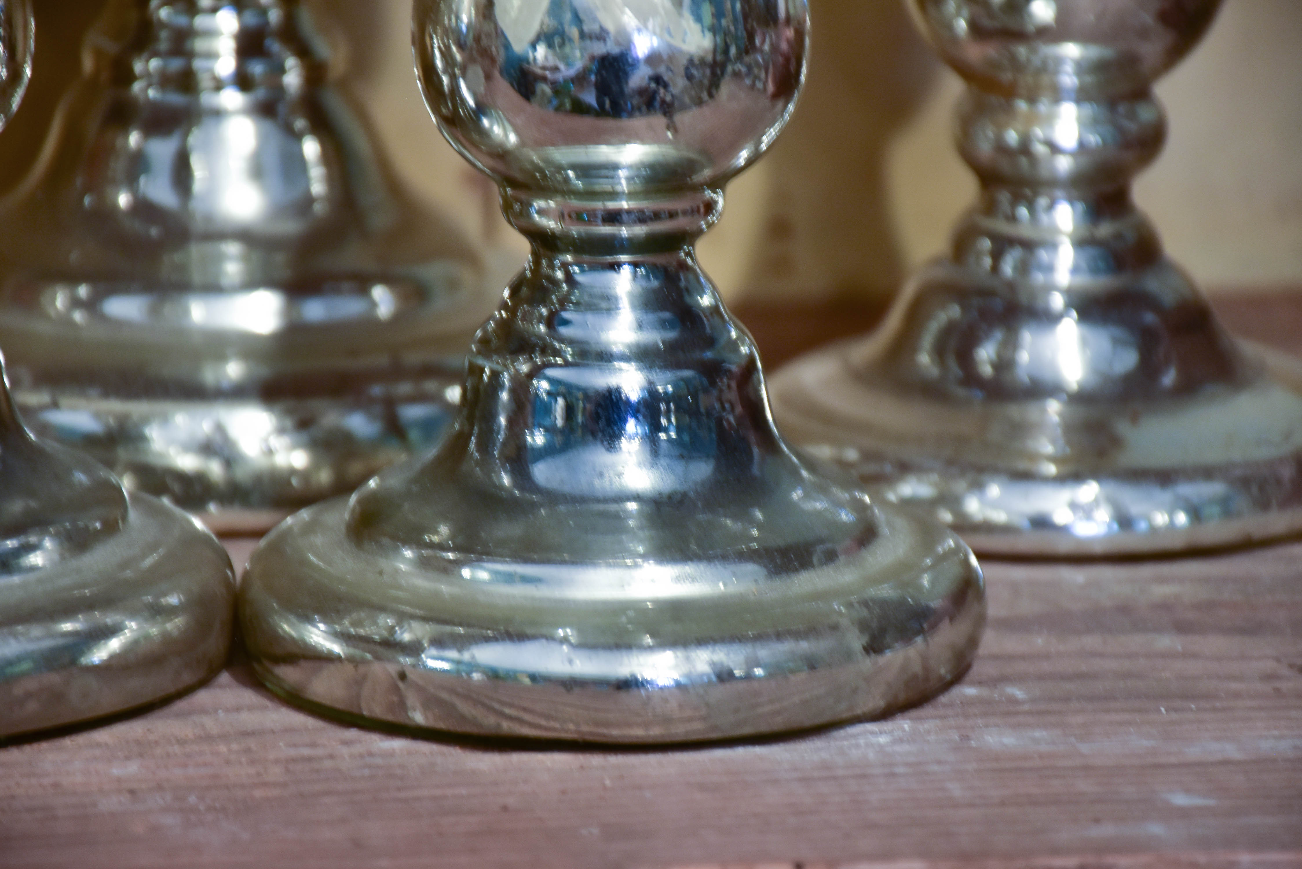 19th Century French mercury glass candlesticks
