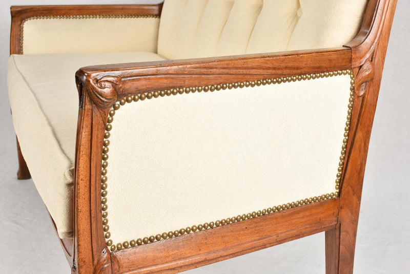 Walnut Carved Art Nouveau Sofa