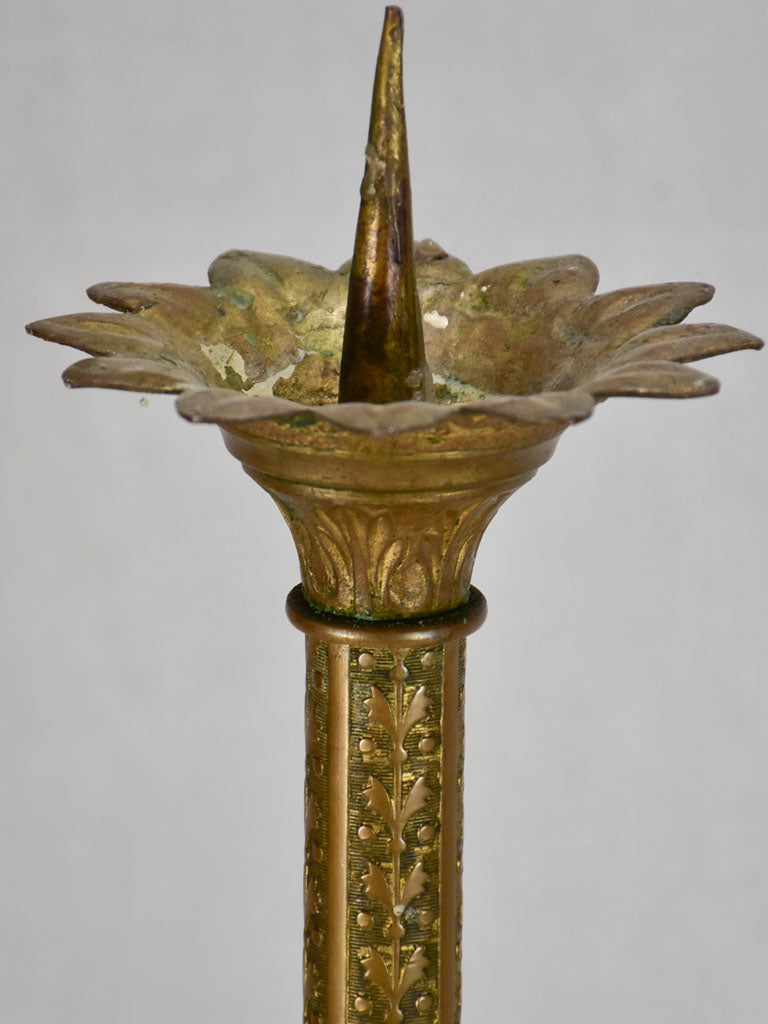 Pair of nineteenth-century French church candlesticks 21¾"