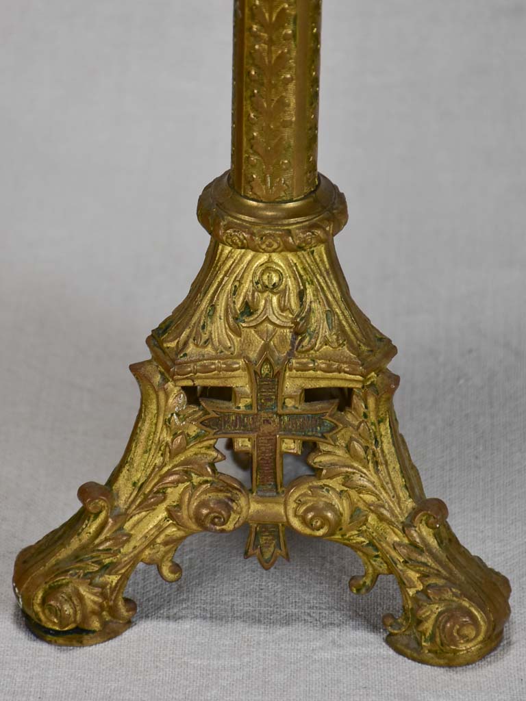 Pair of nineteenth-century French church candlesticks 21¾"