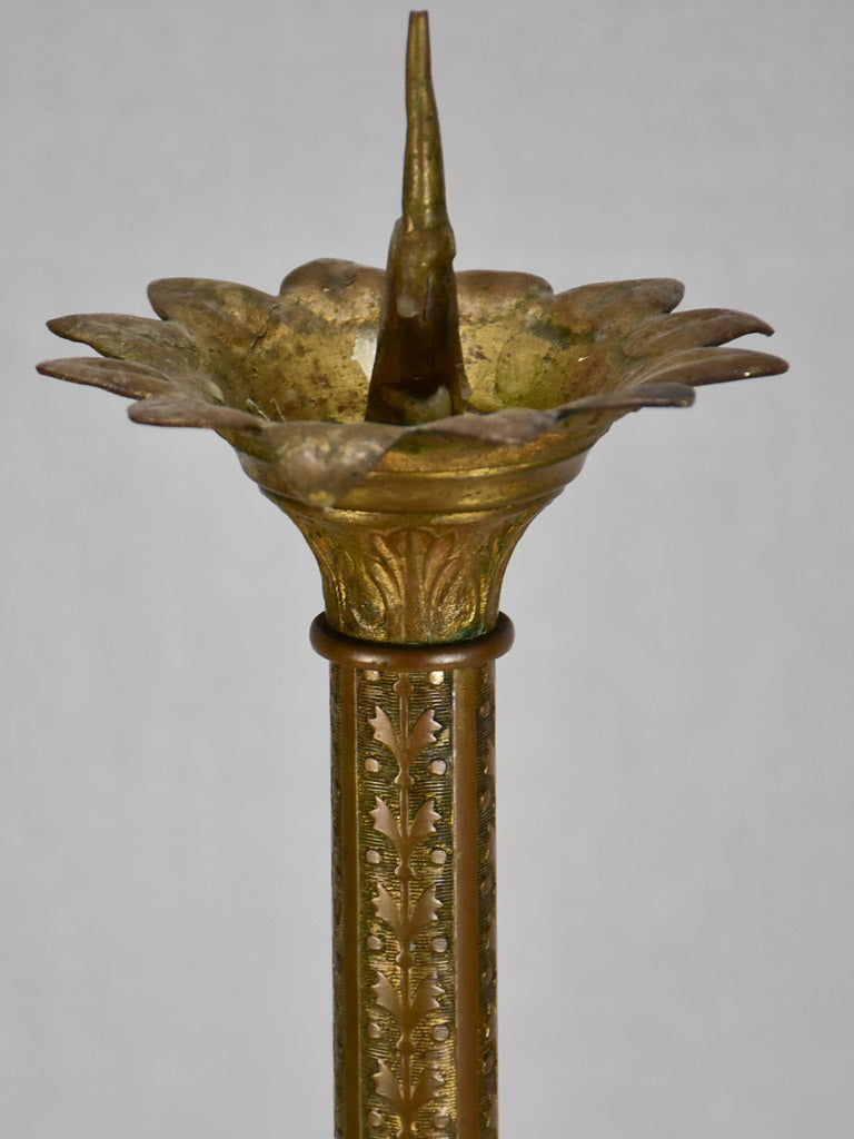 Pair of nineteenth-century French church candlesticks 21¾"