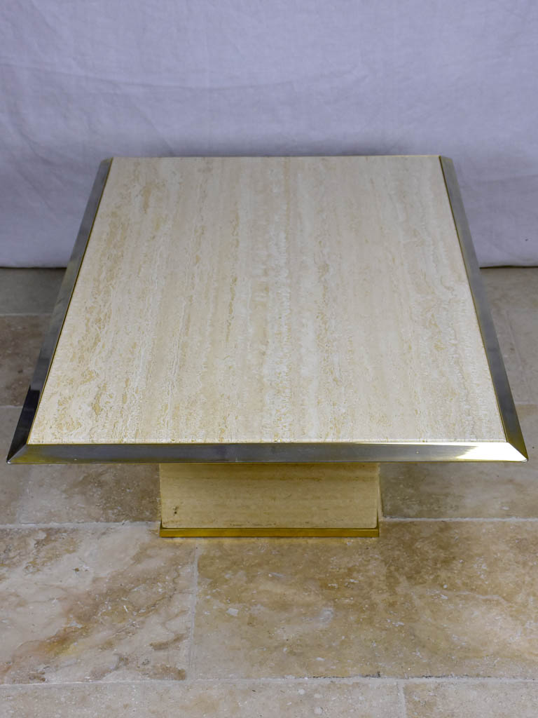 1970's French travertine coffee table