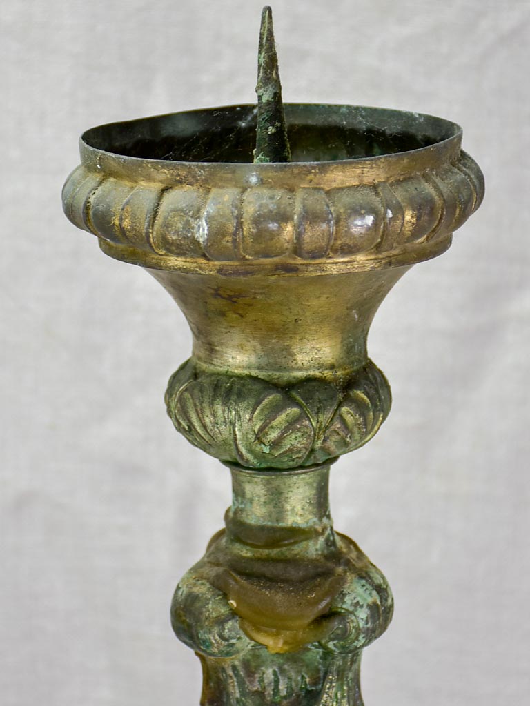 Pair of 19th century French candlesticks from a church 23¾"