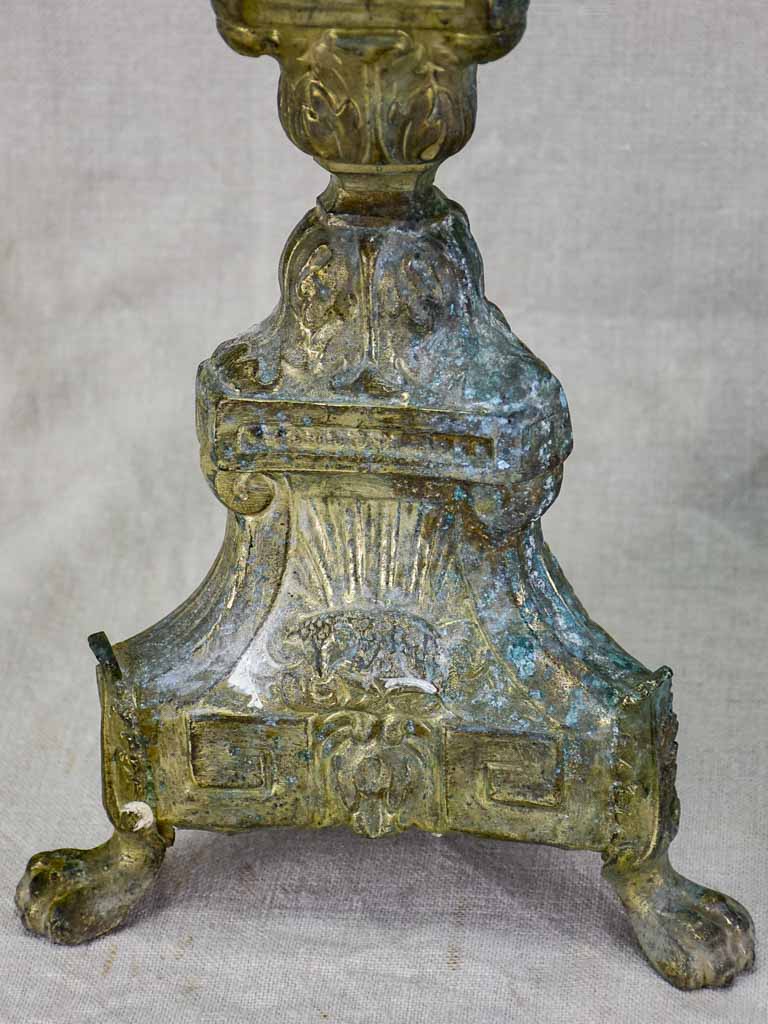 Pair of 19th century French candlesticks from a church 23¾"