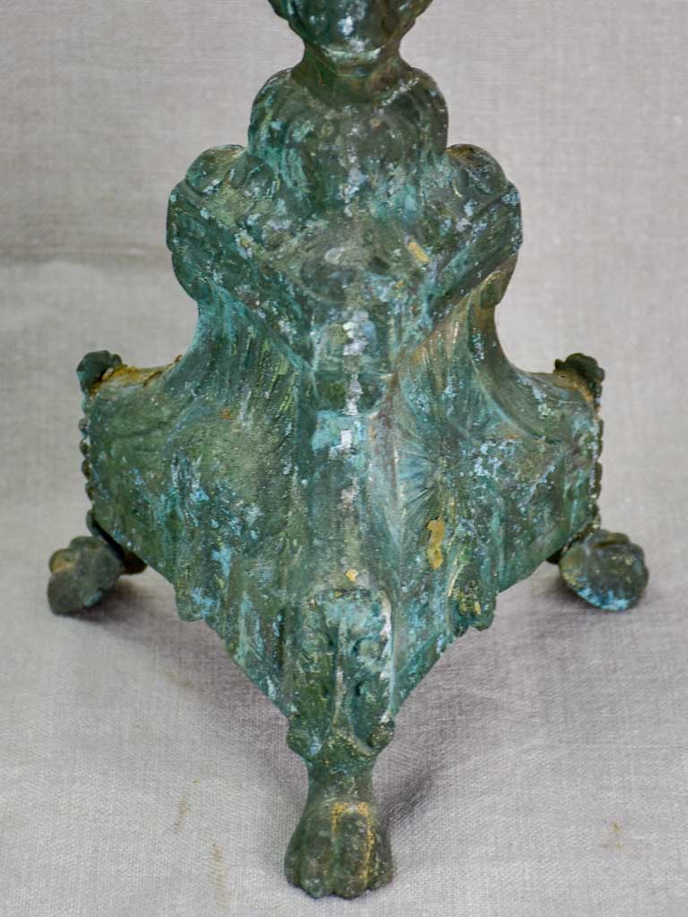 Pair of 19th century French candlesticks from a church 23¾"