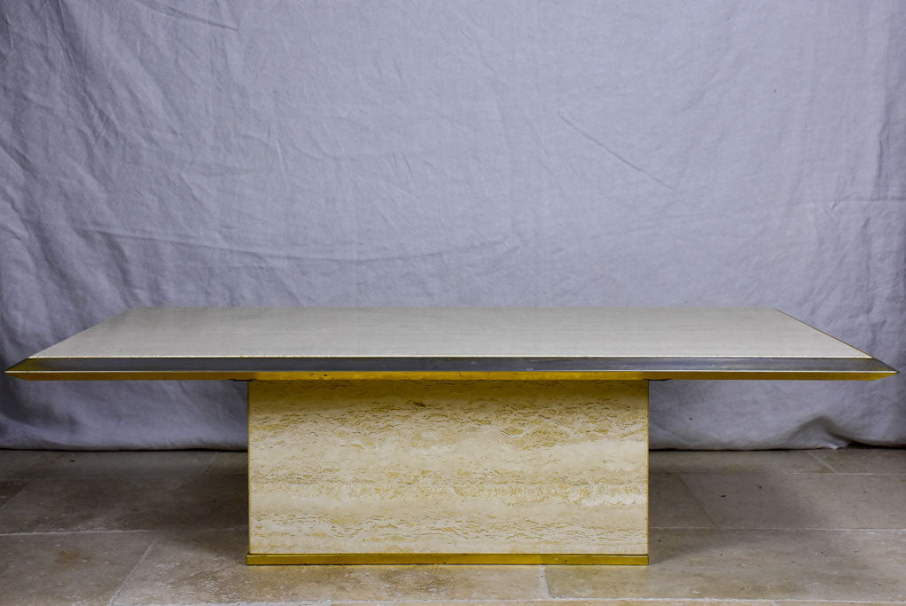 1970's French travertine coffee table