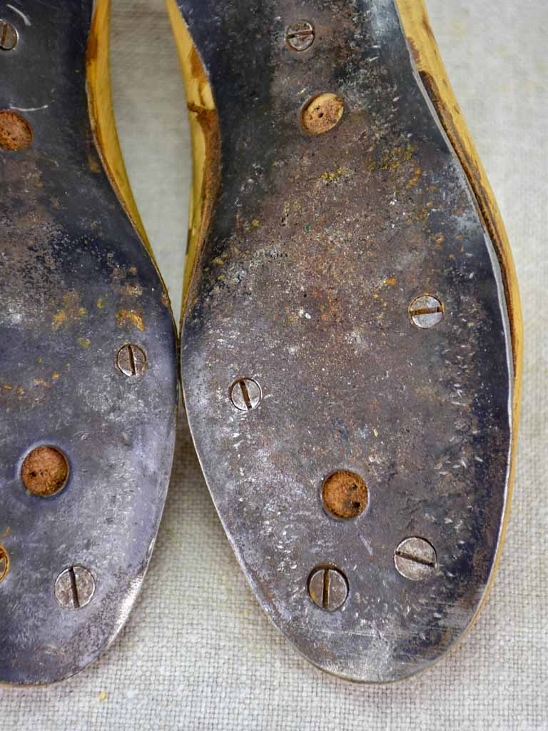 Pair of 1950's French wooden shoestays