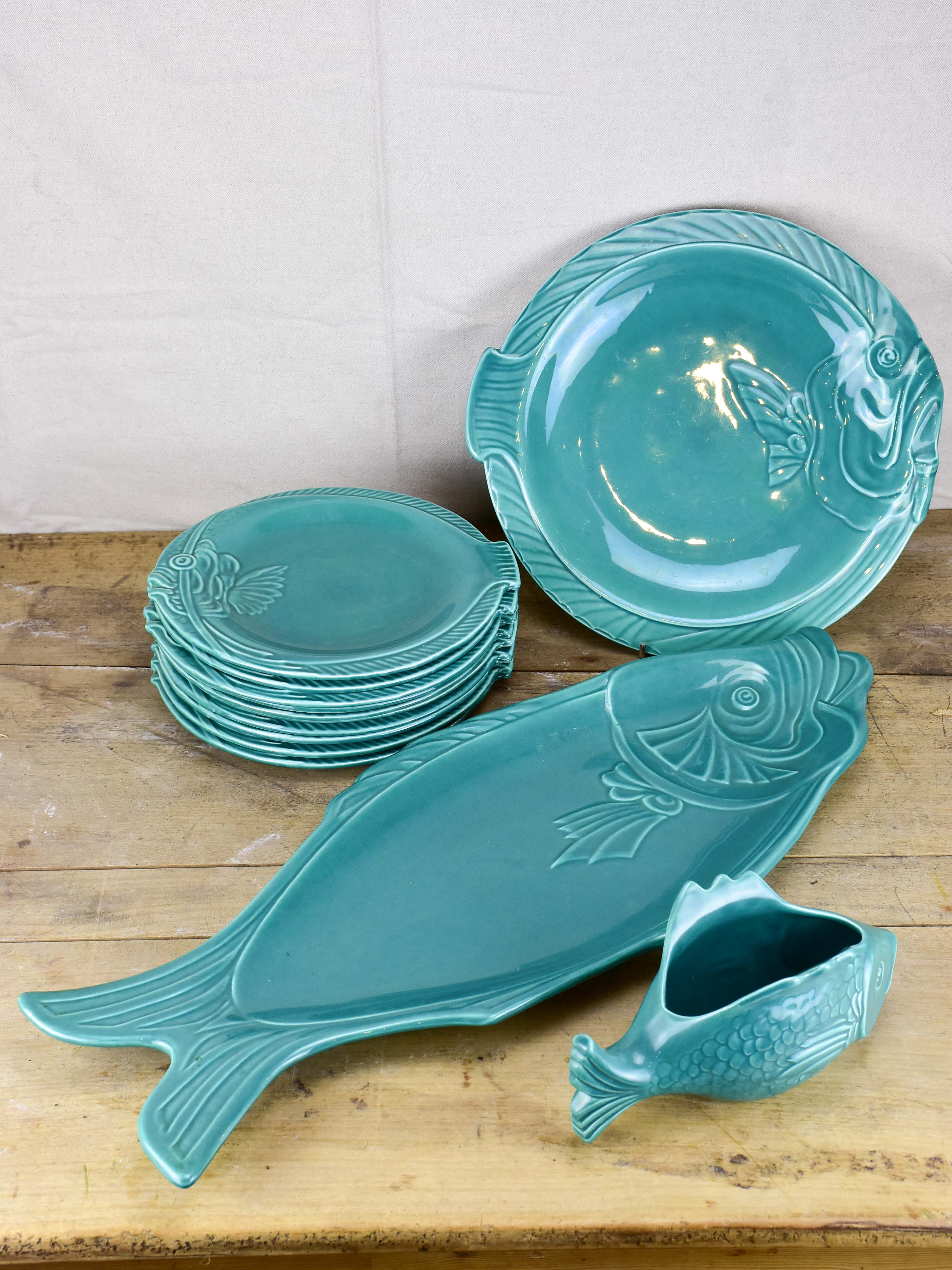French vintage seafood service set