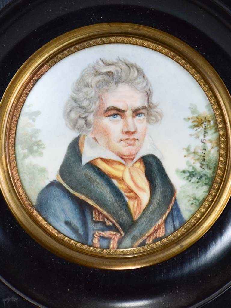 Miniature Napoleon III portrait of Beethoven 5"