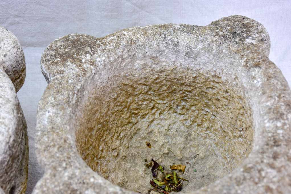 Pair of late 19th Century French stone mortars 15"