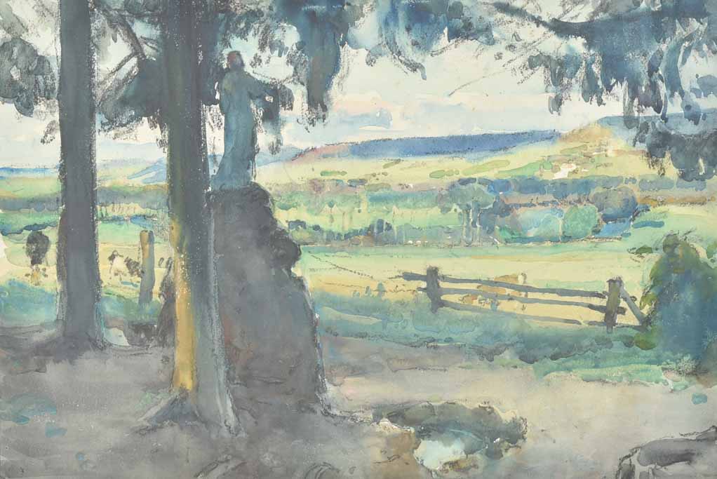 Montagné's signed pastoral scene artwork