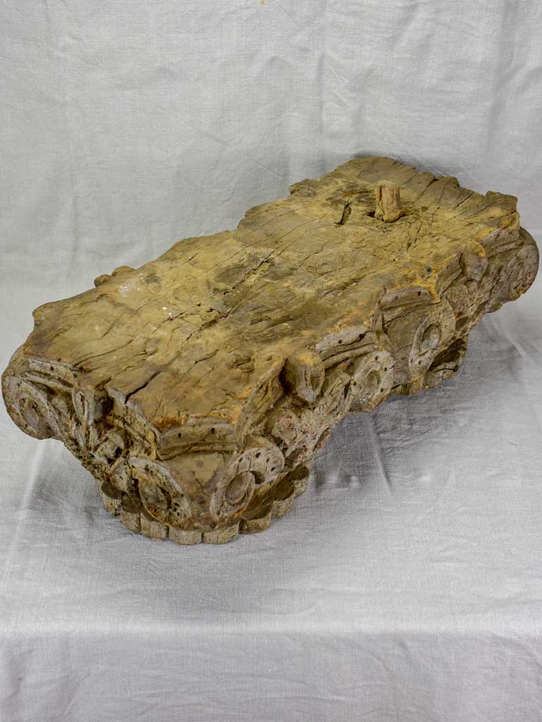 Antique salvaged column capital - double