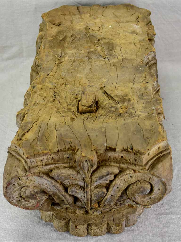 Antique salvaged column capital - double