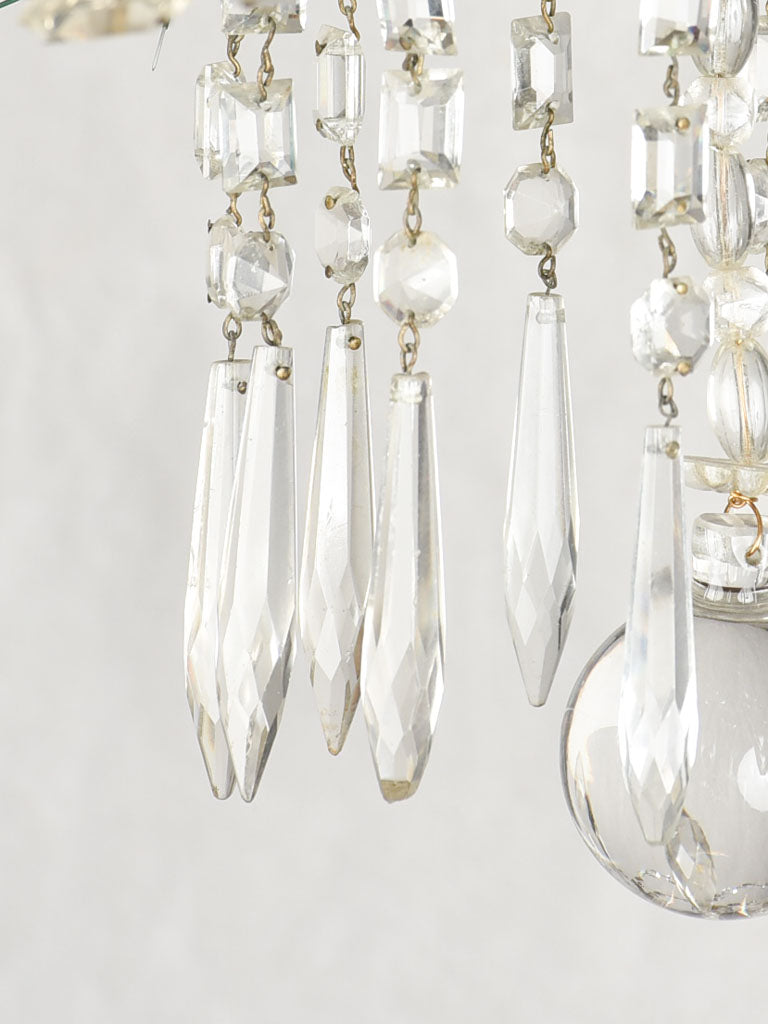 12 light crystal & bronze chandelier - 19th century - 24¾" diameter
