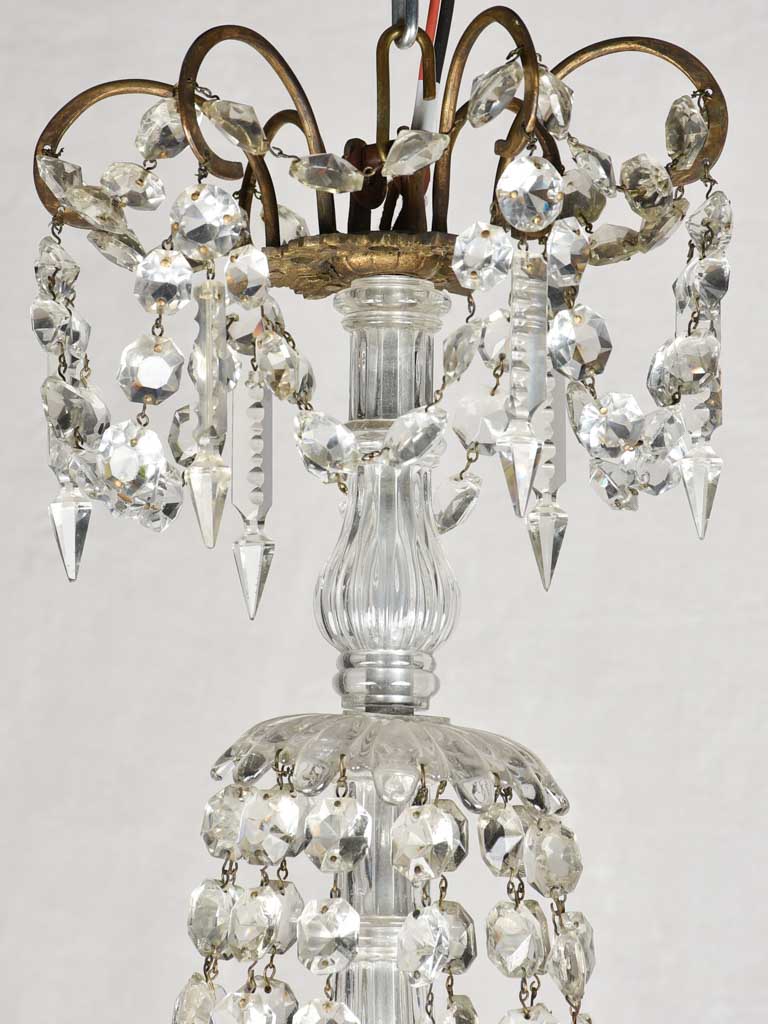 12 light crystal & bronze chandelier - 19th century - 24¾" diameter