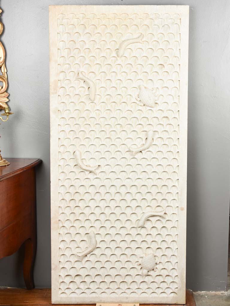Pair of huge carved marble fountain elements 66½" x 30¼"