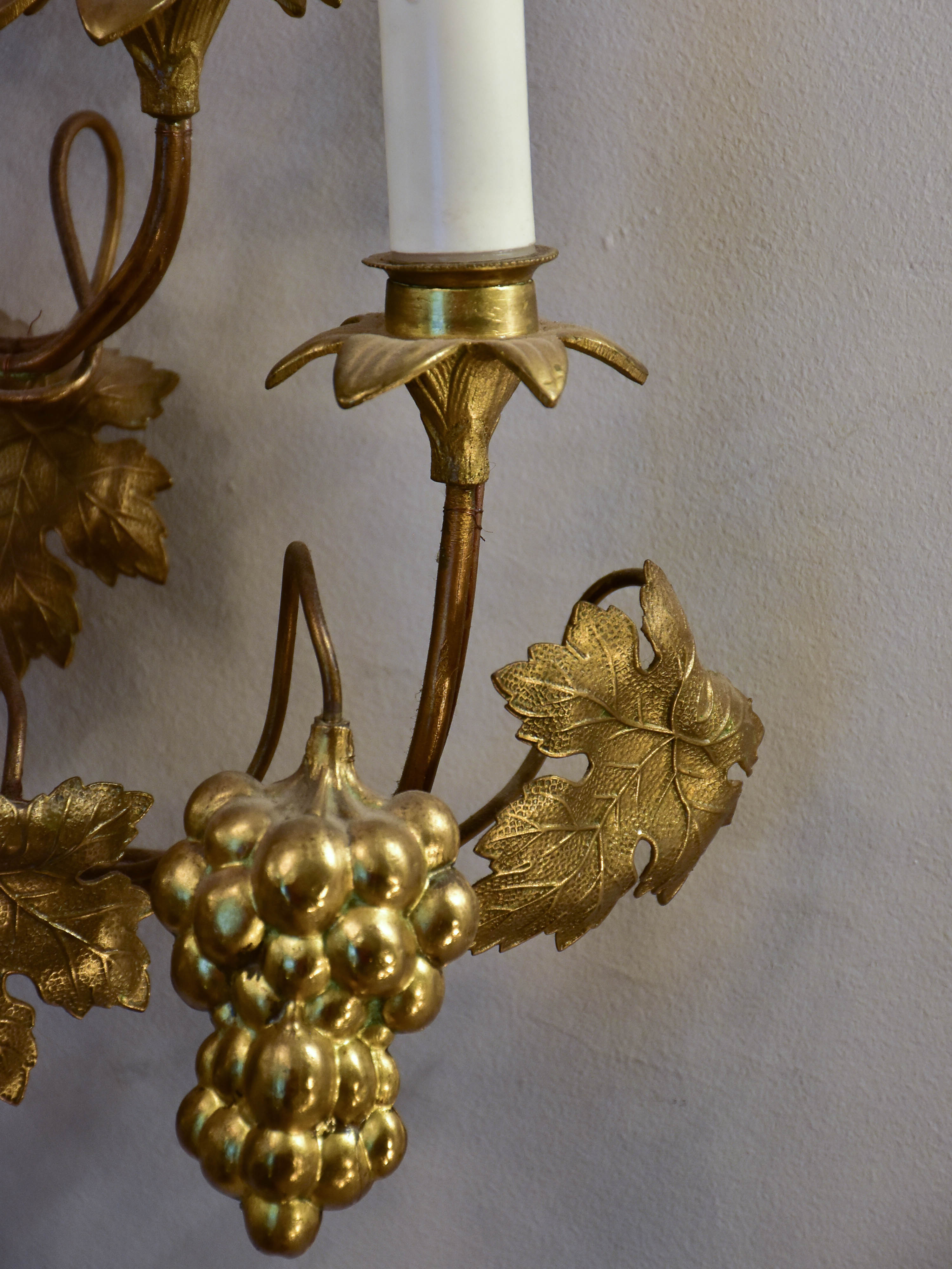 Rustic aged metal church sconces