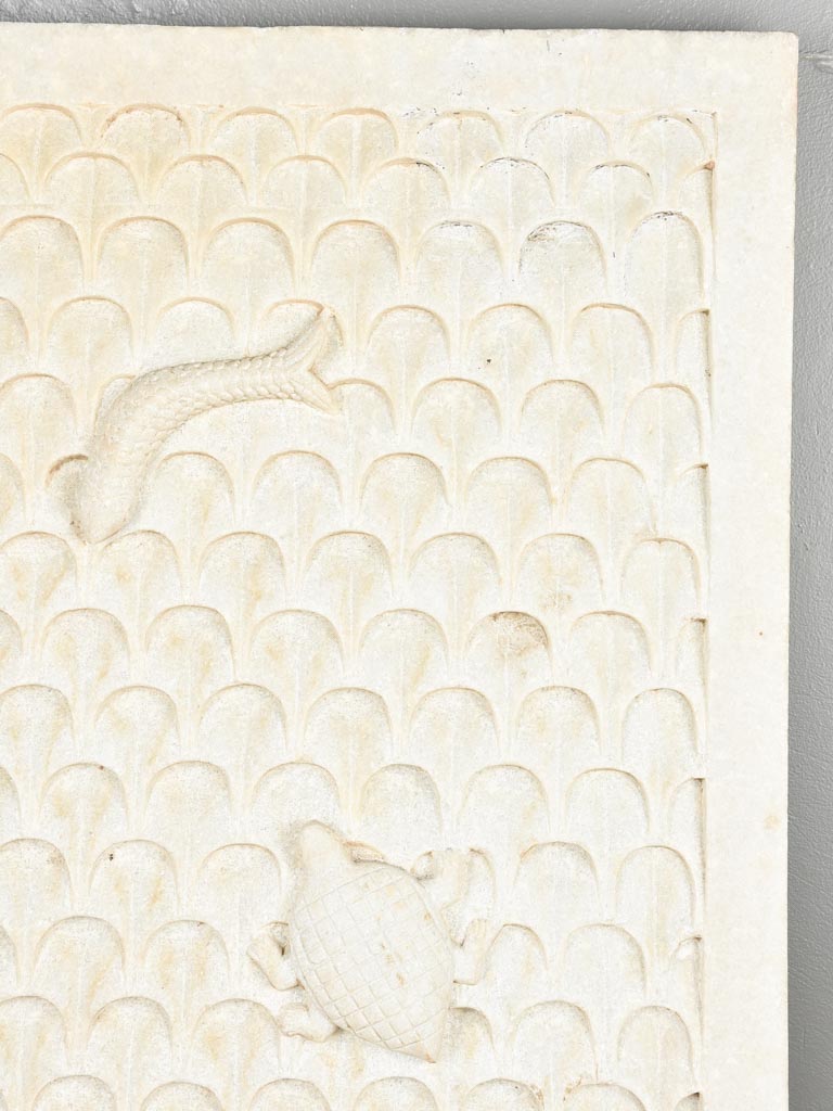 Pair of huge carved marble fountain elements 66½" x 30¼"
