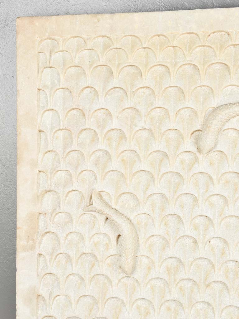 Pair of huge carved marble fountain elements 66½" x 30¼"