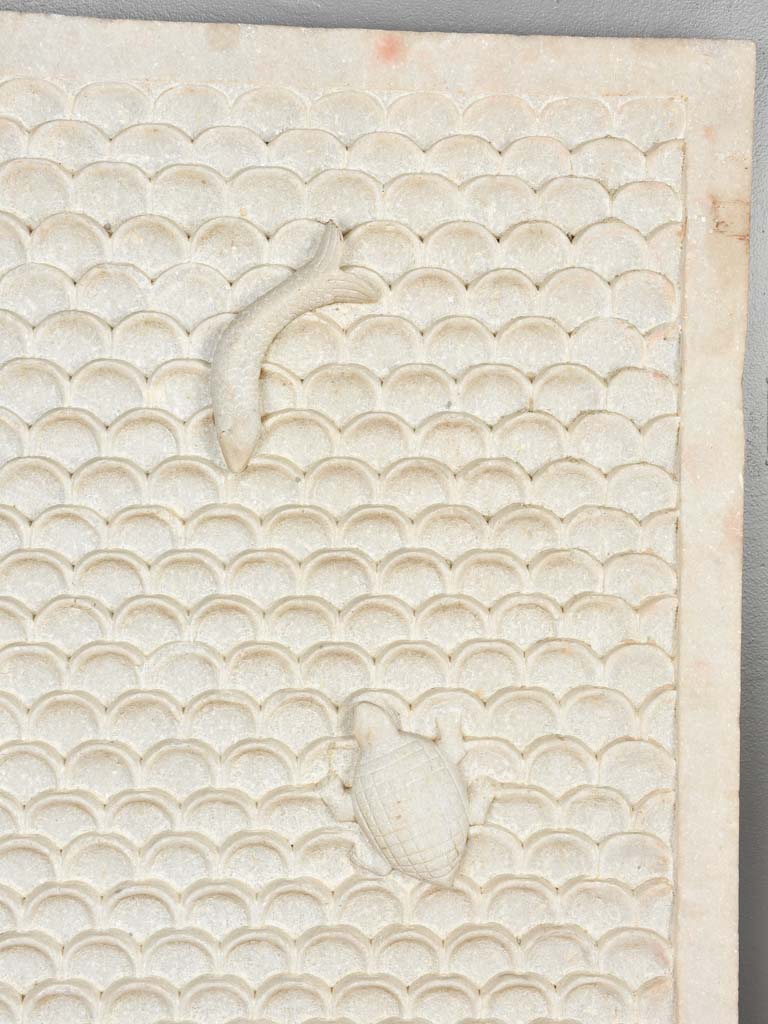 Pair of huge carved marble fountain elements 66½" x 30¼"