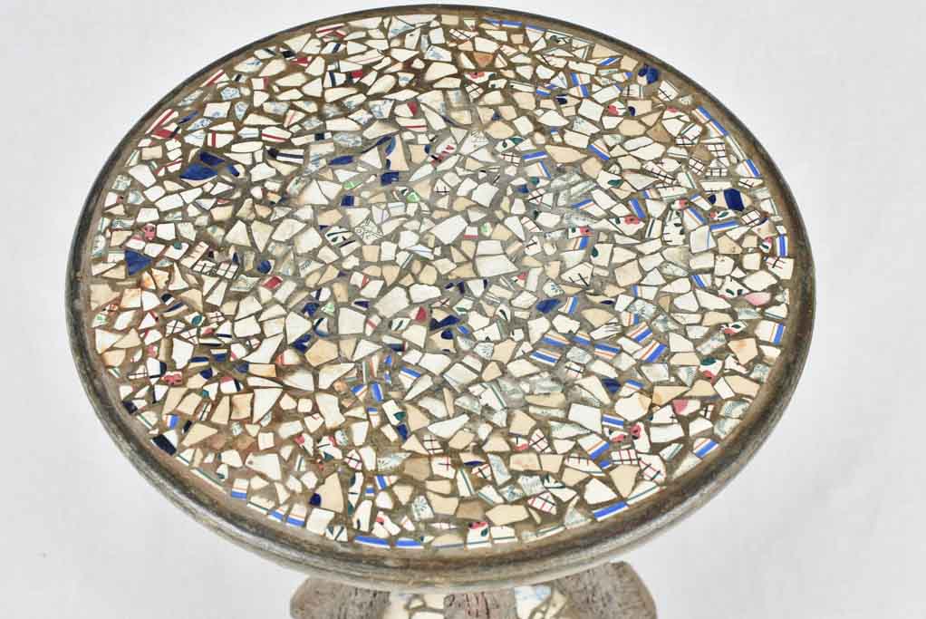 Mosaic table / plant stand with faux bois