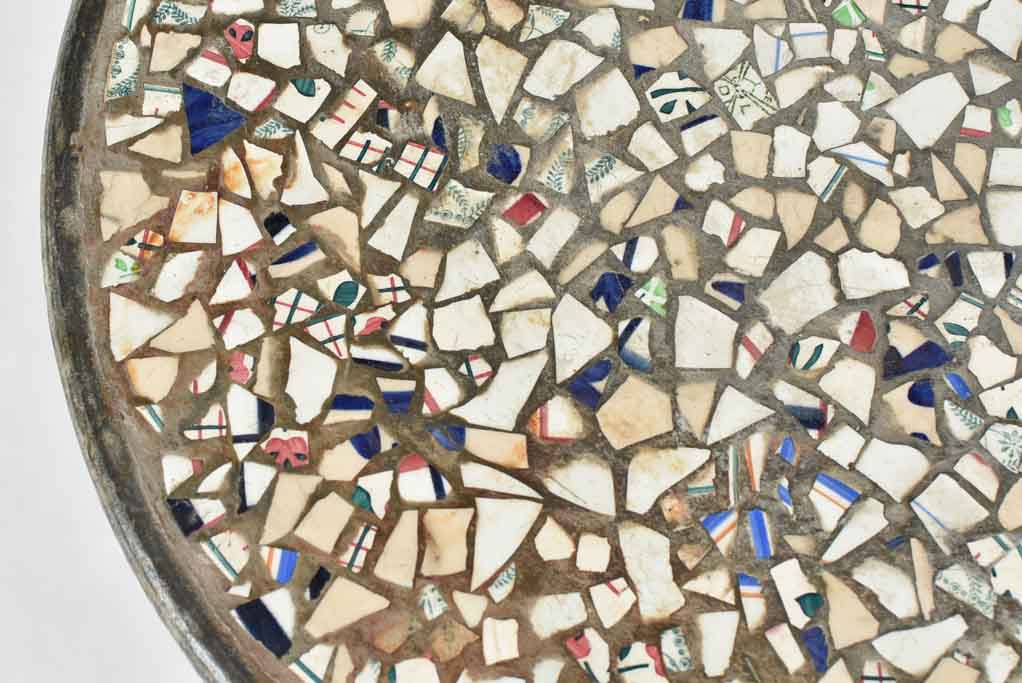 Mosaic table / plant stand with faux bois