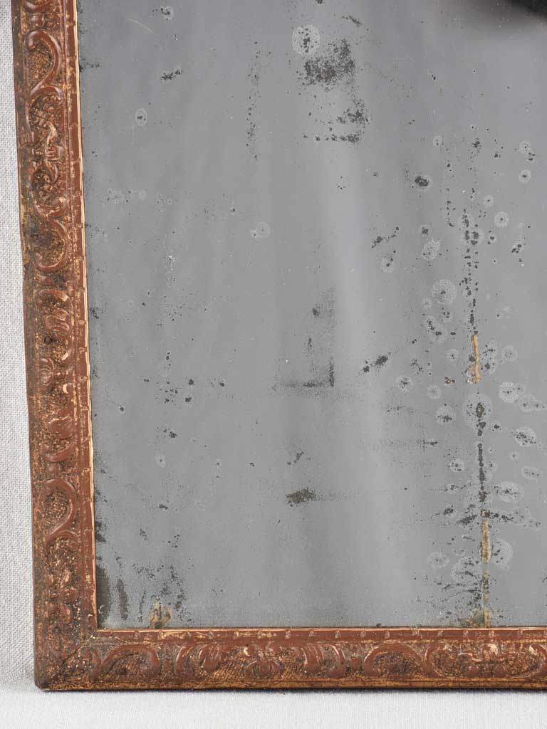 18th century French 'à la Bérain' mirror w/ aged mercury glass - rectangular 23¾" x 19"