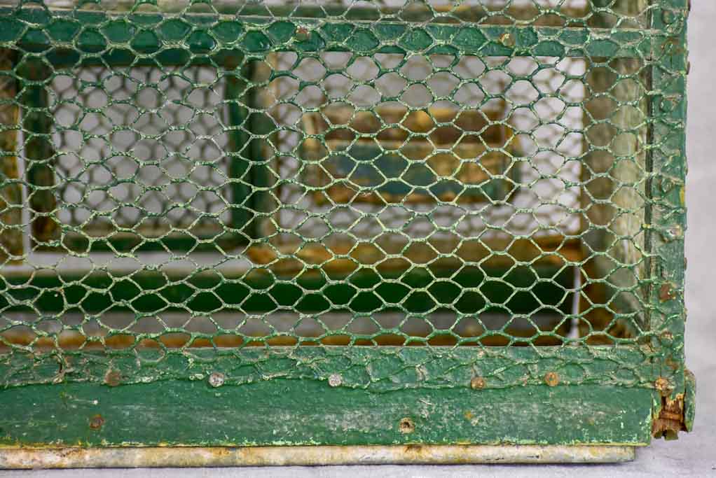 Rustic antique French birdcage with green patina 23¾"