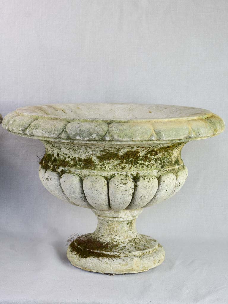 Pair of mid century French Medici / cup garden planters 21¼"