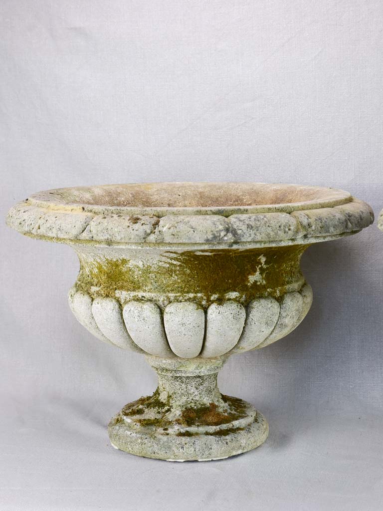 Pair of mid century French Medici / cup garden planters 21¼"