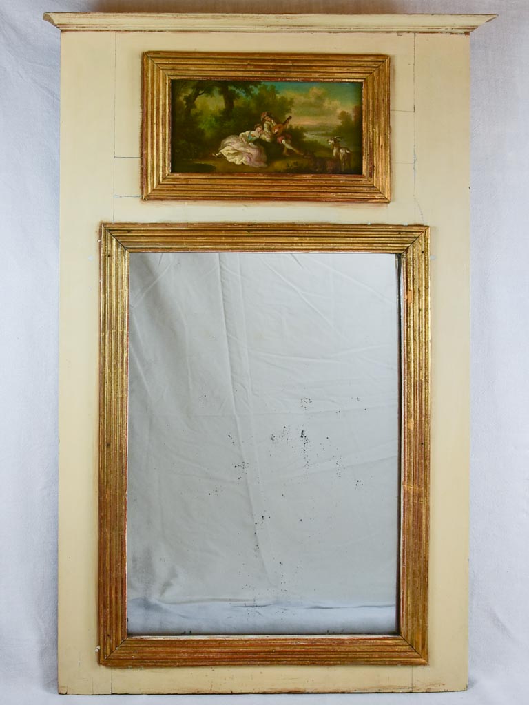 Mid-19th-century French trumeau mirror 53½" x 35¾"