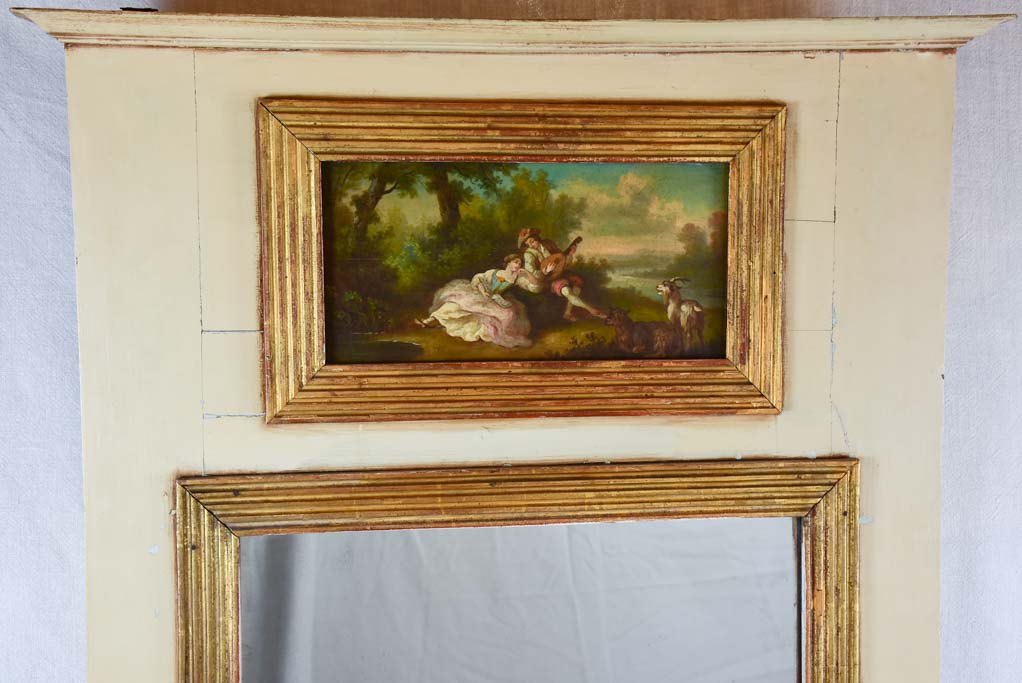 Mid-19th-century French trumeau mirror 53½" x 35¾"