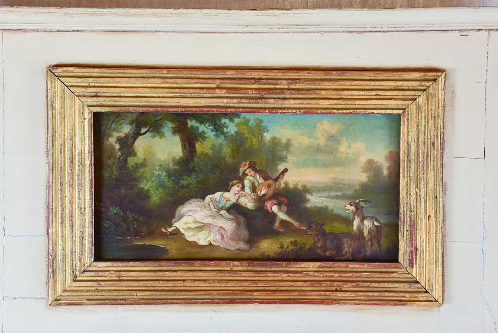 Mid-19th-century French trumeau mirror 53½" x 35¾"