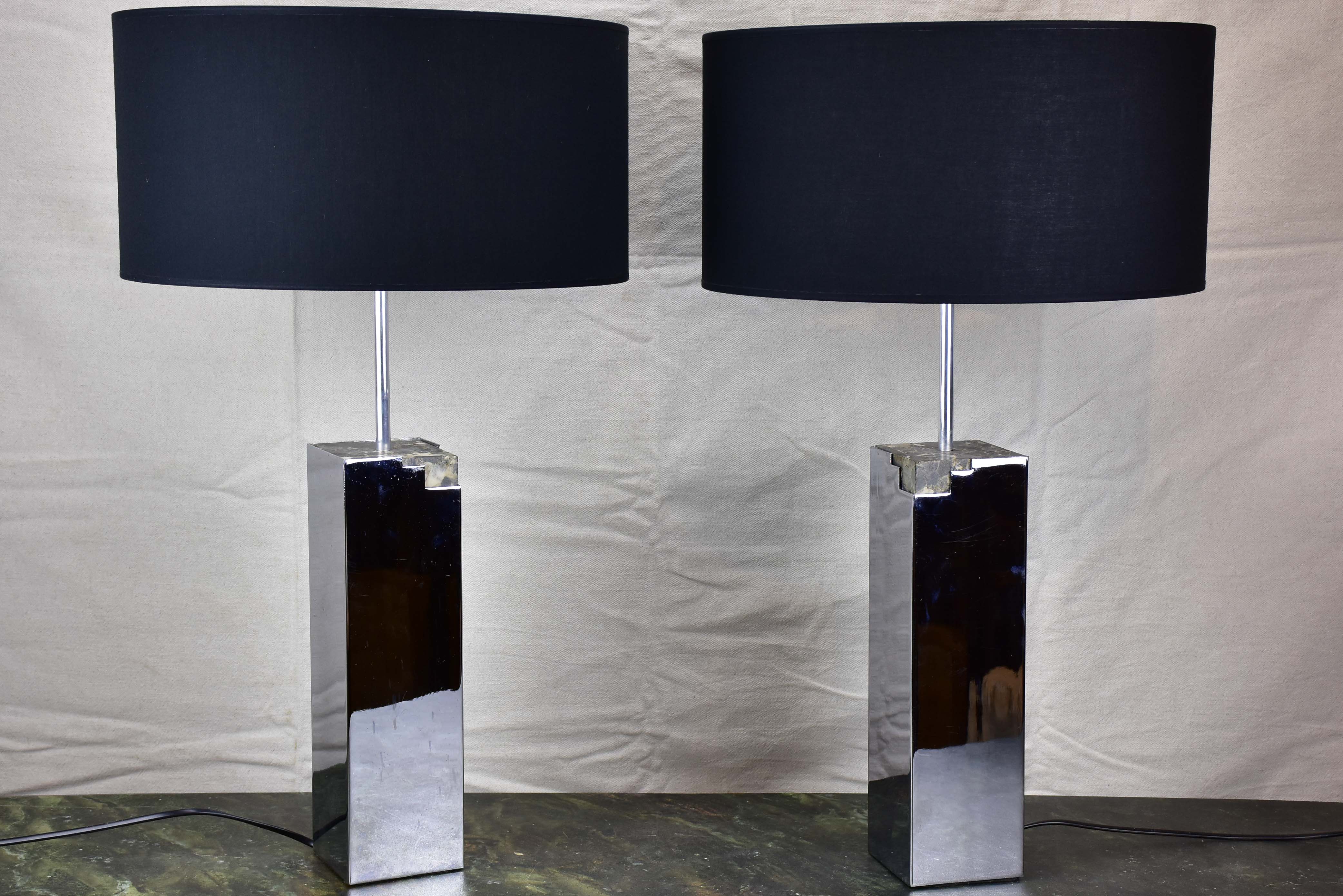 Pair of vintage lamps made with salvaged materials