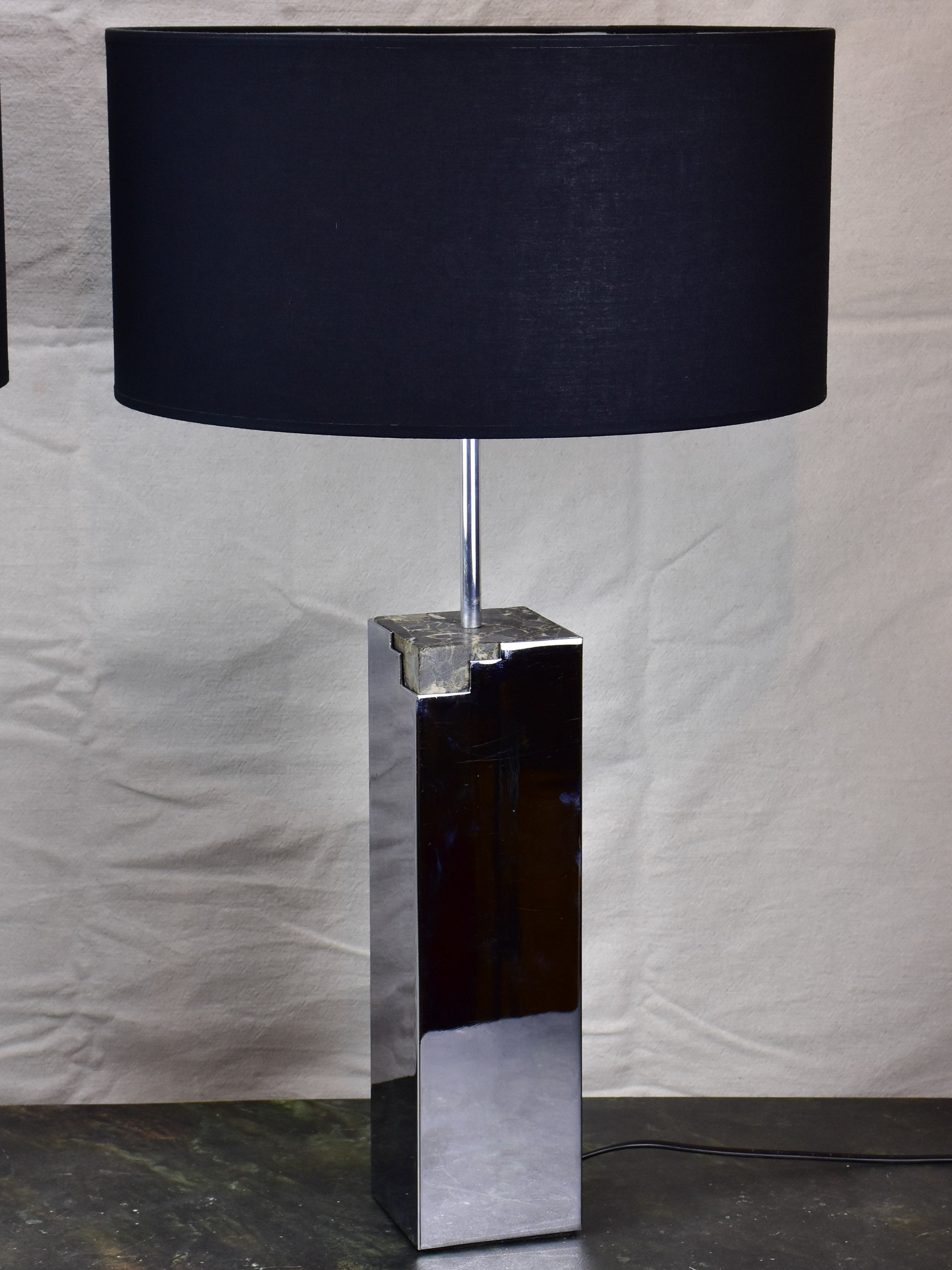 Pair of vintage lamps made with salvaged materials