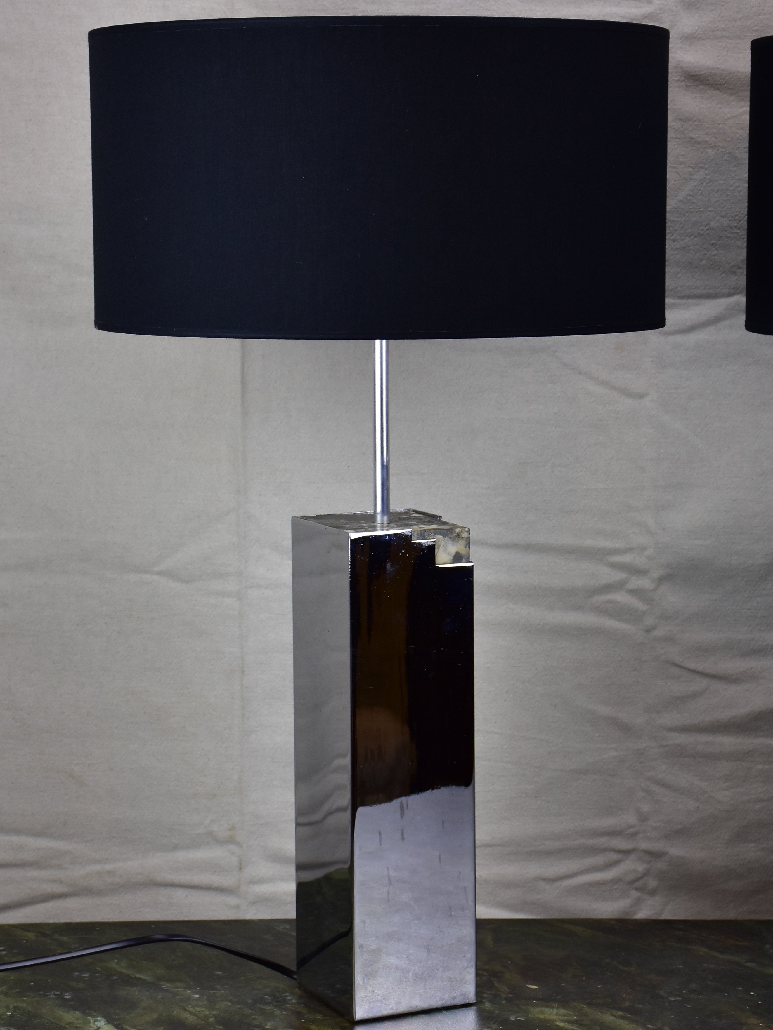 Pair of vintage lamps made with salvaged materials