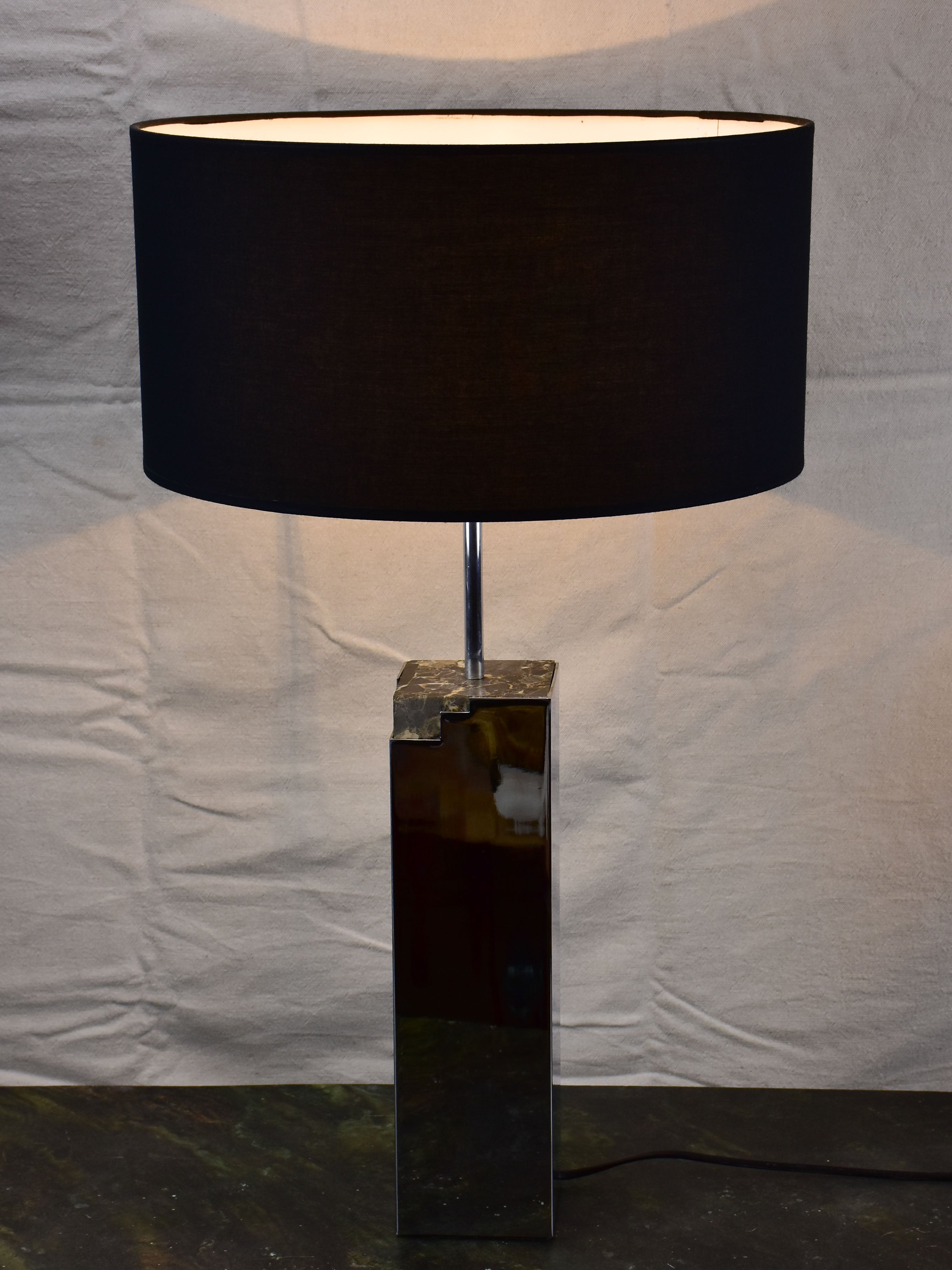 Pair of vintage lamps made with salvaged materials