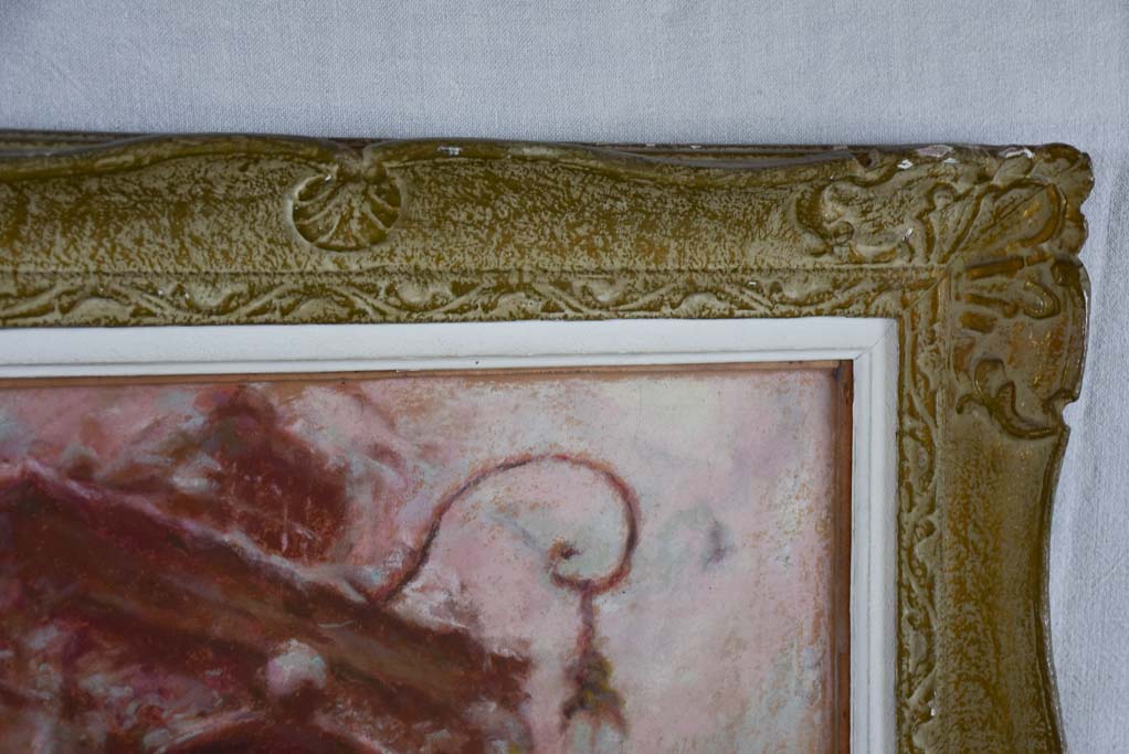 Unsigned vintage pastel art piece
