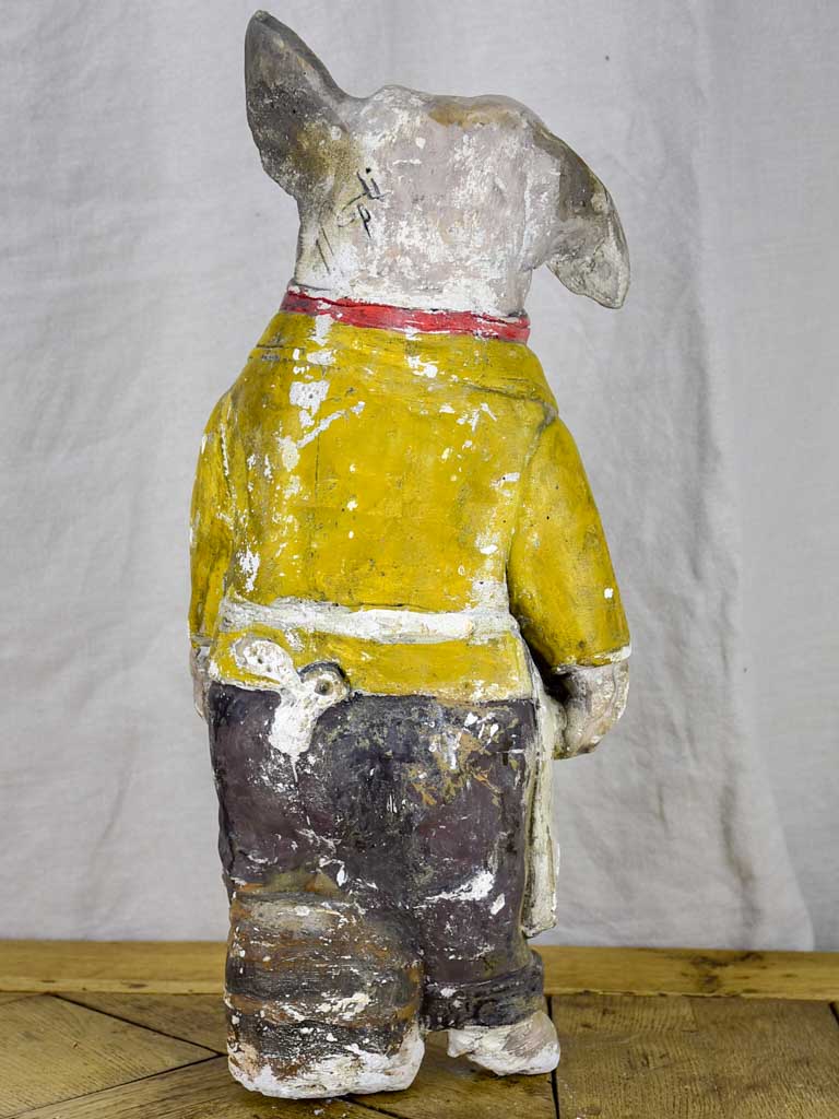 Antique French pig from a butcher's shop - plaster 21¼"