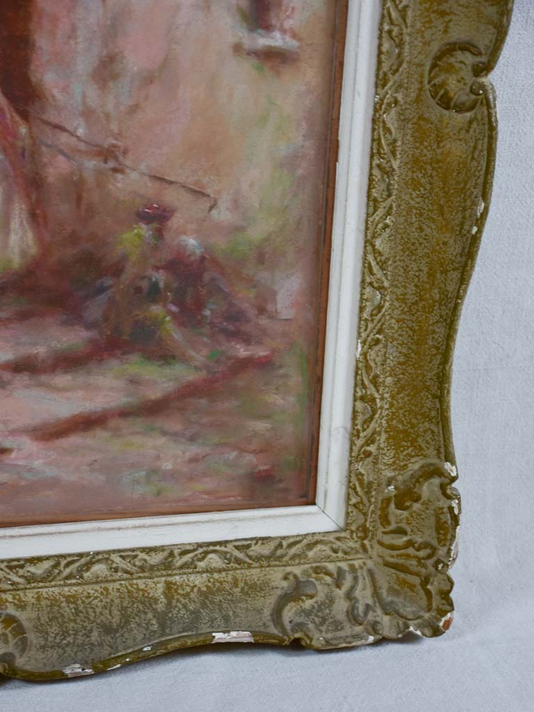 Classic pastel art of romantic parting