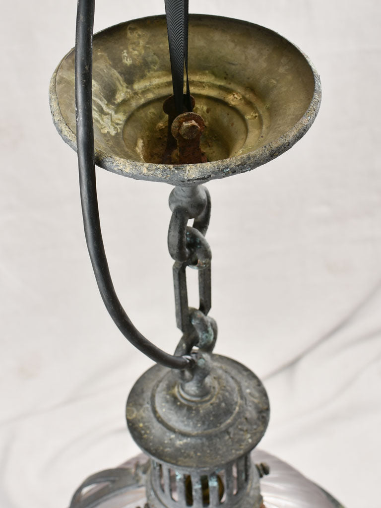 Collection of FOUR industrial Holophane lights 12½" diameter