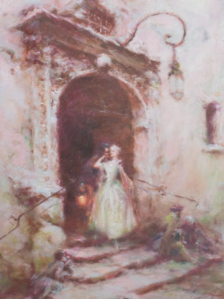 Elegantly-aged pastel couple illustration