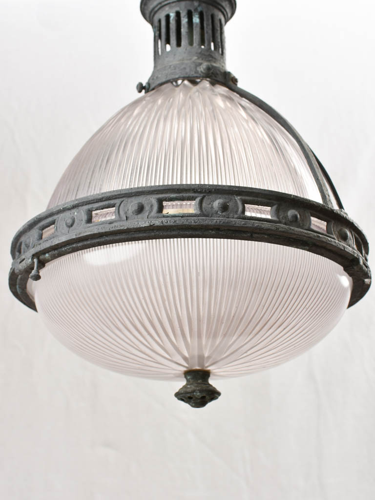 Collection of FOUR industrial Holophane lights 12½" diameter